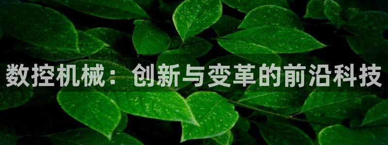 天辰娱乐首页：数控机械：创新与变革的前沿科技
