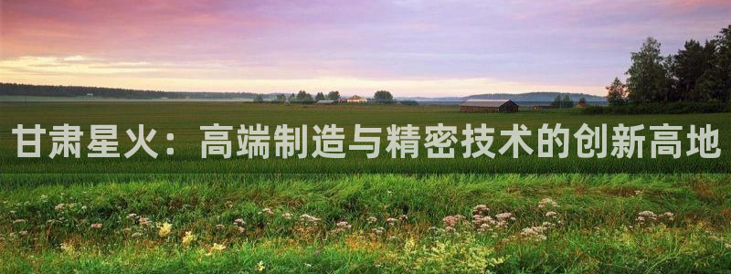 天辰娱乐电话:甘肃星火:高端制造与精密技术的创新高地